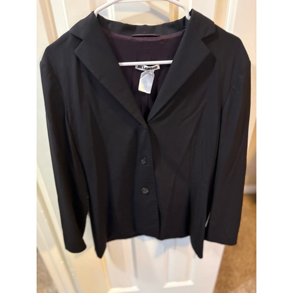 Jil Sander Black Virgin Wool Blazer xs - Picture 2 of 5
